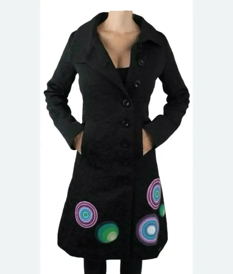 Abrigo negro con diseño circular Desigual - 3