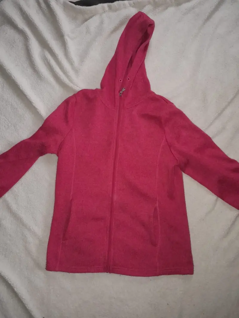 Polerón con capucha fucsia talla XL - 1