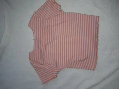 Polera rayada naranja y blanca para mujer - miniatura 3