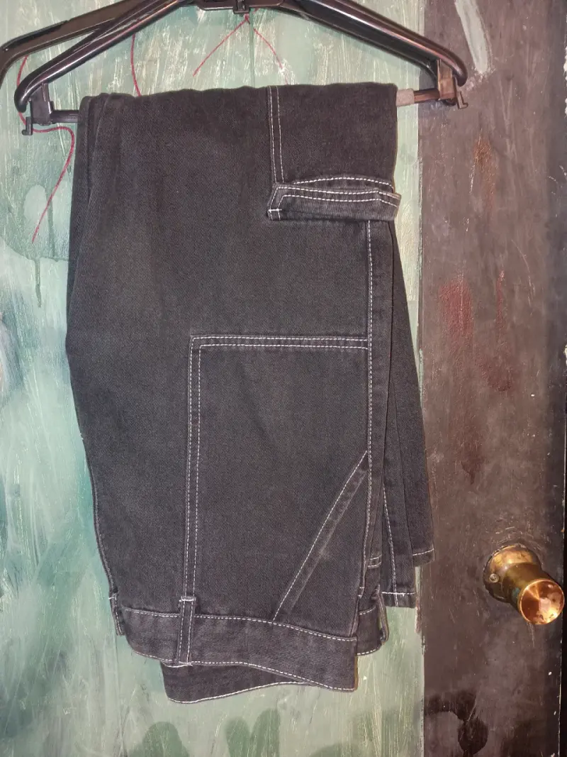 SHEIN Pantalones cargo de mezclilla para hombre L - 4