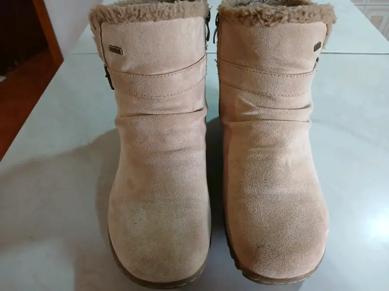 Botines de invierno beige con forro de lana - 1