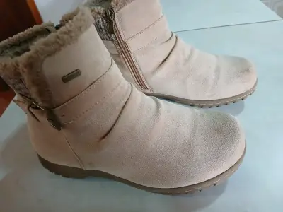 Botines de invierno beige con forro de lana - miniatura 2