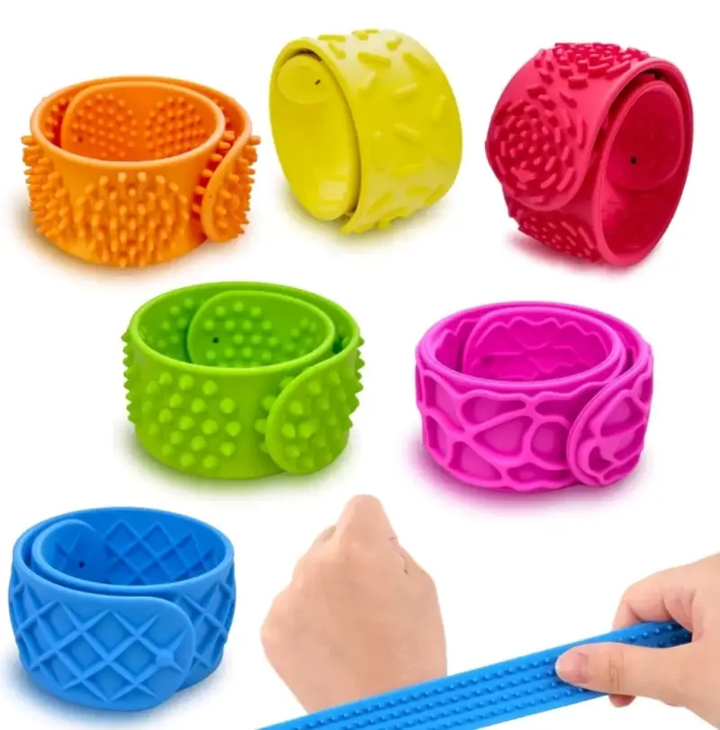 Pack 6 Pulseras Sensoriales texturas y colores - 1