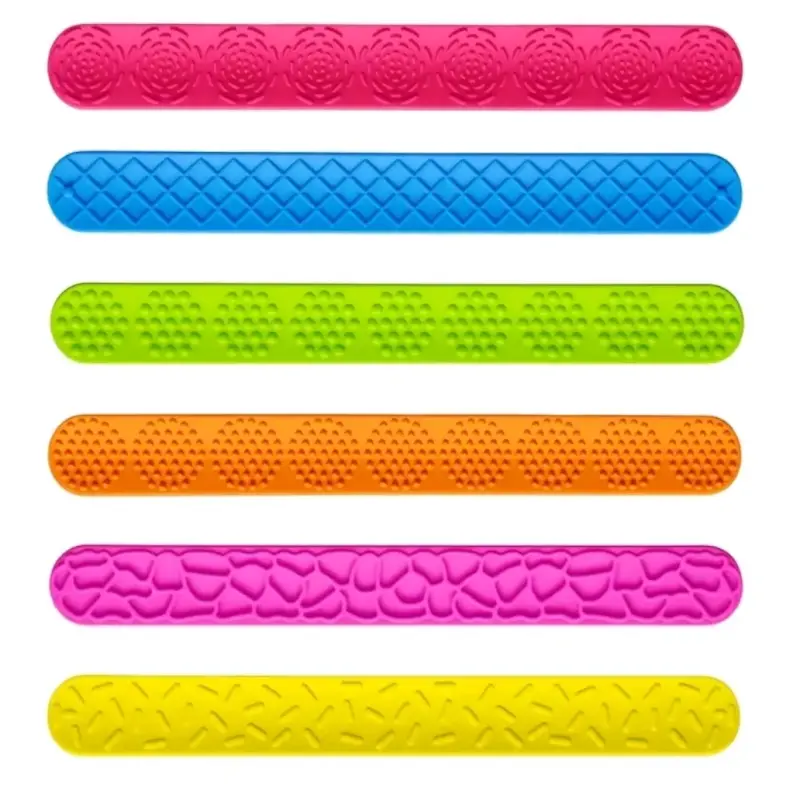 Pack 6 Pulseras Sensoriales texturas y colores - 2