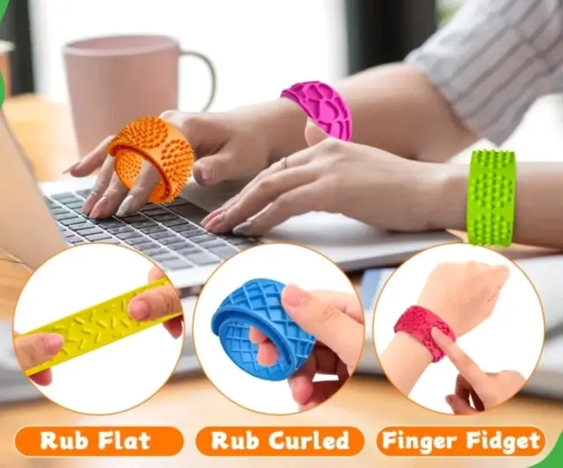 Pack 6 Pulseras Sensoriales texturas y colores - 3