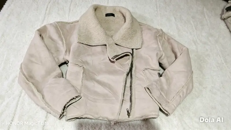 Chaqueta de mujer rosa palo con forro polar - 1