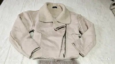 Chaqueta de mujer rosa palo con forro polar - miniatura 1