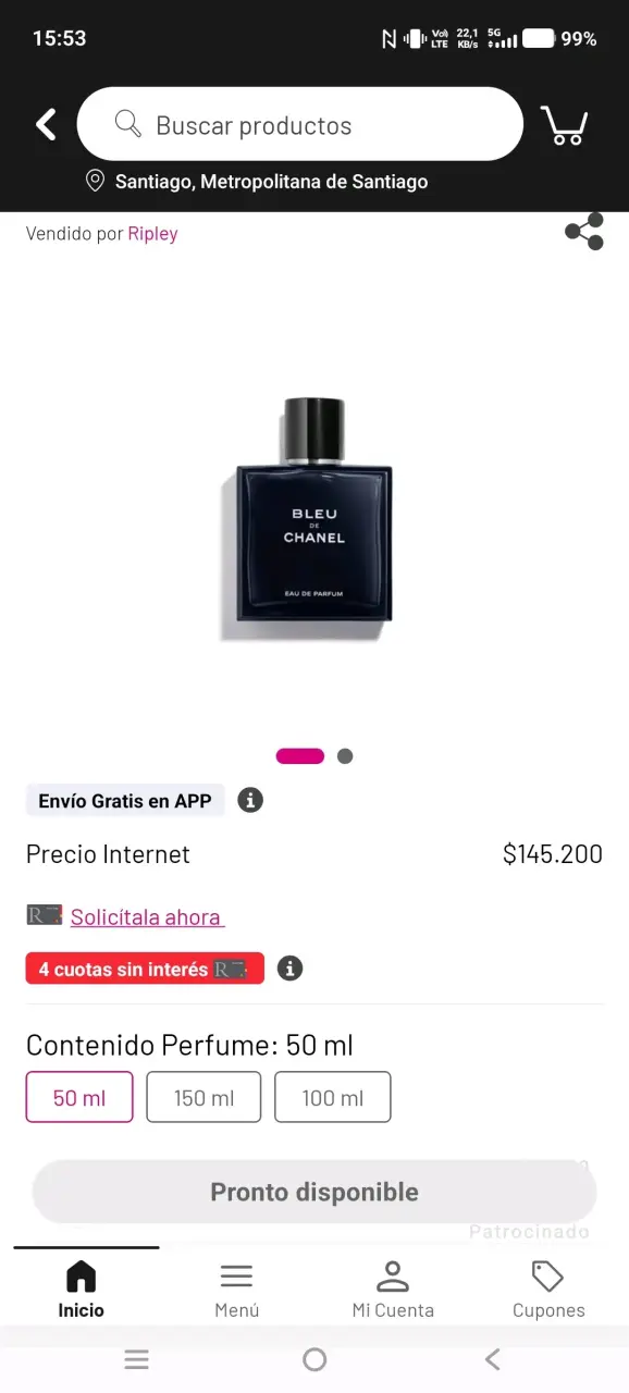 Perfume Bleu de Chanel Eau de Parfum 50ml - 2