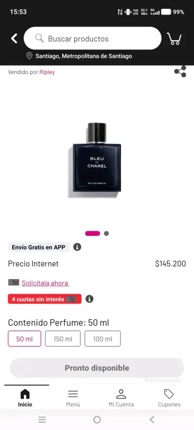 Perfume Bleu de Chanel Eau de Parfum 50ml - miniatura 2