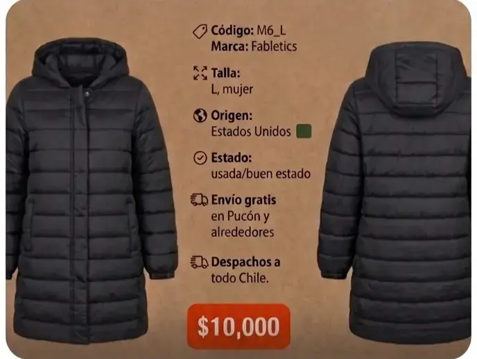 Parka americana larga, negro Fabletics, mujer