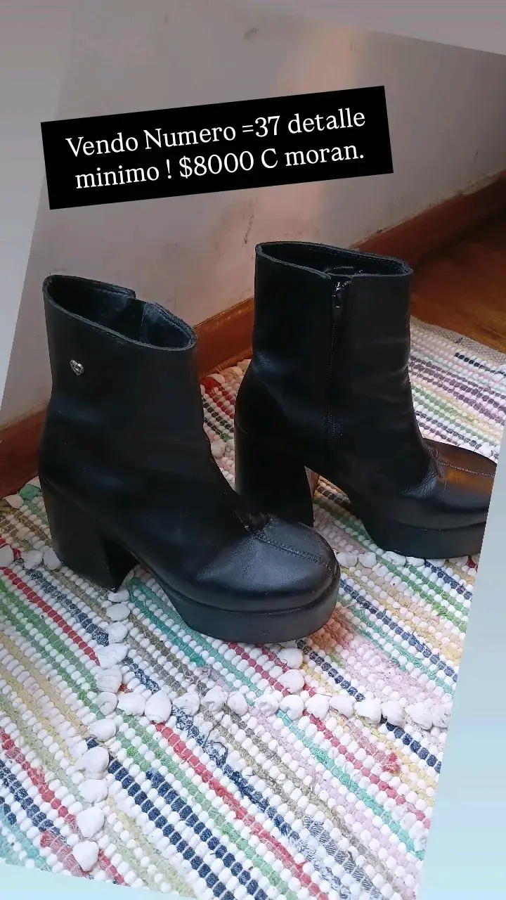 Botines negros de cuero número 37