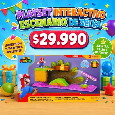 Playset Interactivo Super Mario Escenario de Selva - miniatura 1