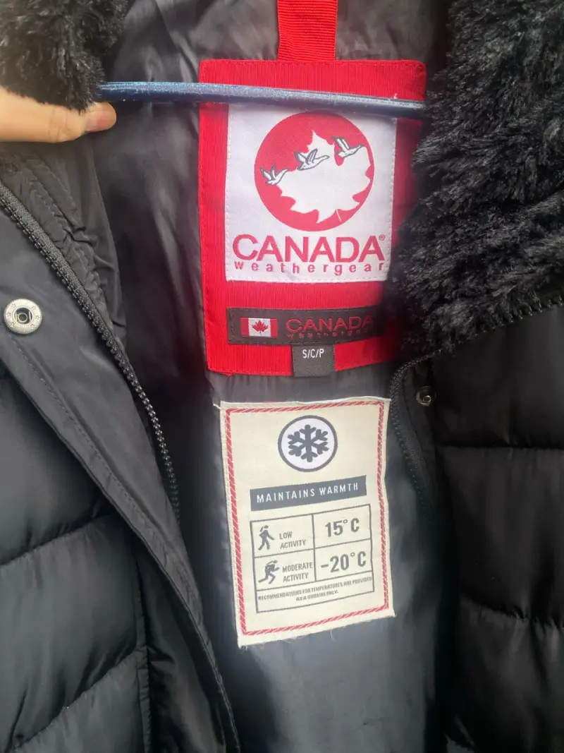 Abrigo largo negro con capucha Canada Weathergear - 3