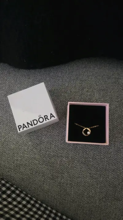 Collar Pandora con dije de perla - miniatura 1