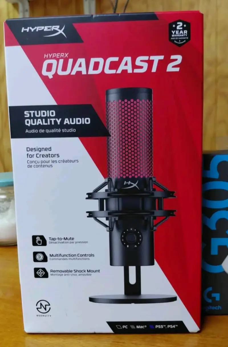 Micrófono HyperX QuadCast 2 y Mouse Logitech G305 - 3