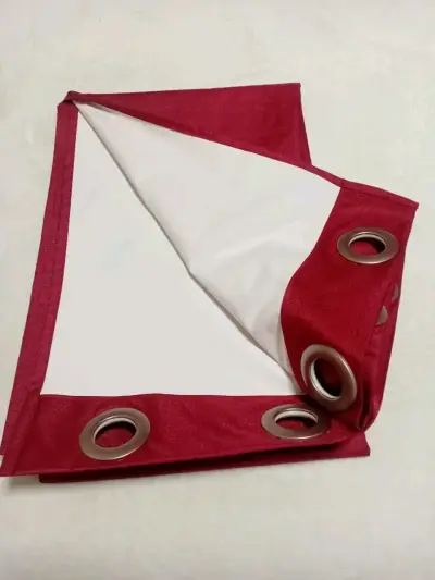 Cortinas blackout rojas y rosadas con ojales - miniatura 1