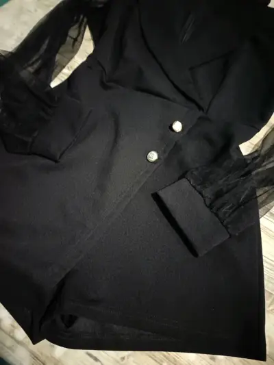 Enterito negro con mangas de tul Talla S/M - miniatura 2