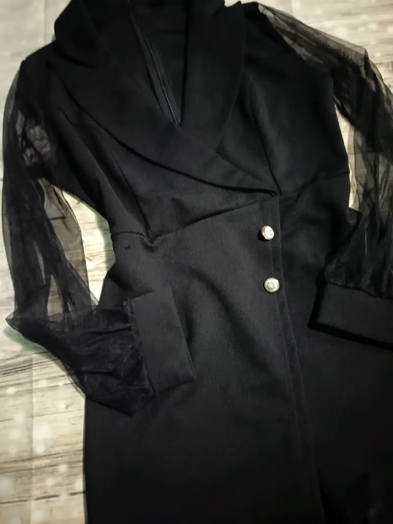 Enterito negro con mangas de tul Talla S/M - 3
