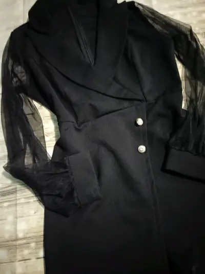 Enterito negro con mangas de tul Talla S/M - miniatura 3