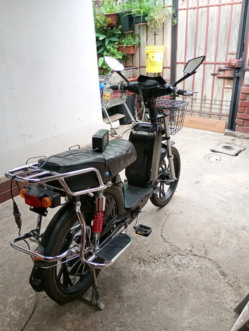 Bicicleta eléctrica con batería recargable y portaequipaje - 2