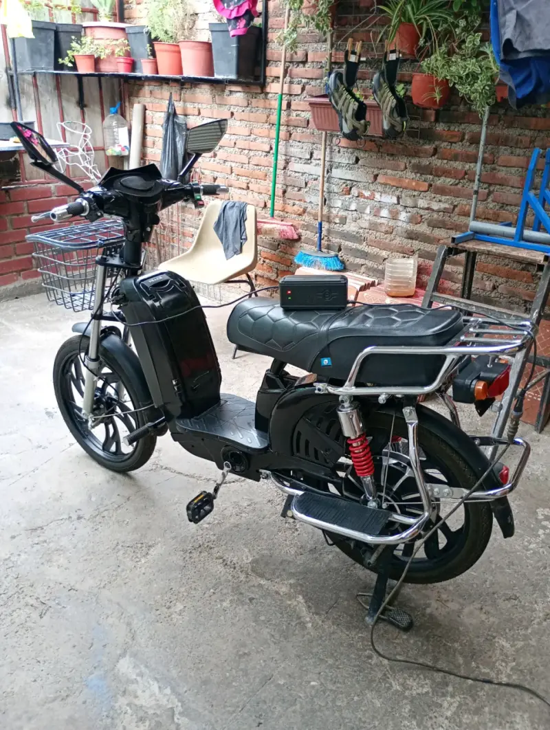 Bicicleta eléctrica con batería recargable y portaequipaje - 3