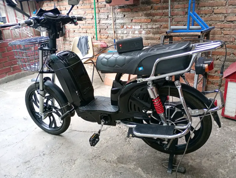 Bicicleta eléctrica con batería recargable y portaequipaje - 6
