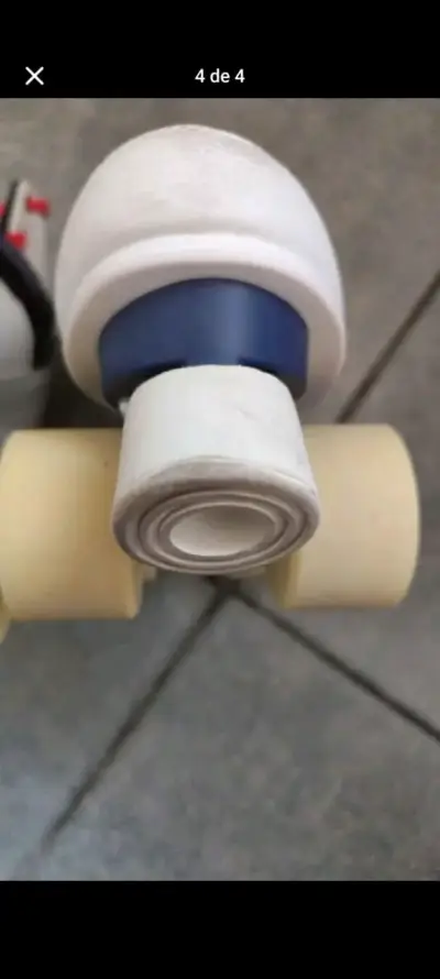 Patines de cuatro ruedas Oxelo blancos con cordones rojos - miniatura 3
