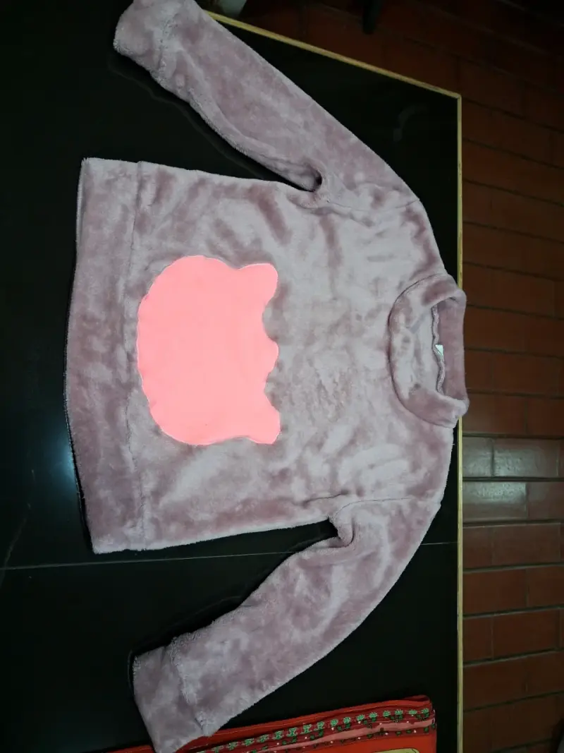Pijama de polar color malva para niña talla 8 - 3