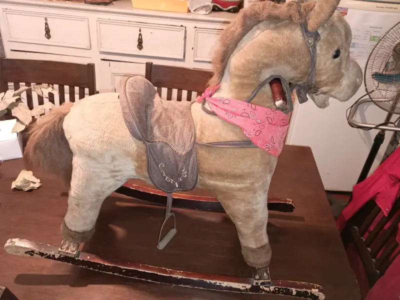 Caballo balancín de peluche para niños vintage - 3