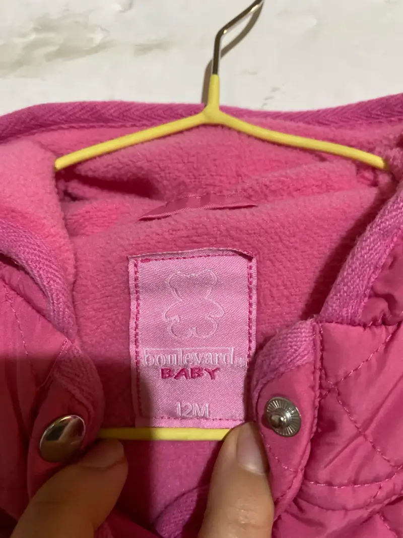 Chaqueta acolchada rosa para bebé 12M - 2