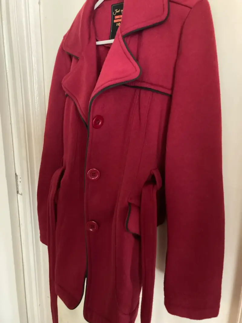 Abrigo Rojo Oscuro para mujer talla XL - 2