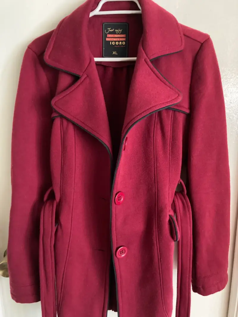 Abrigo Rojo Oscuro para mujer talla XL - 3