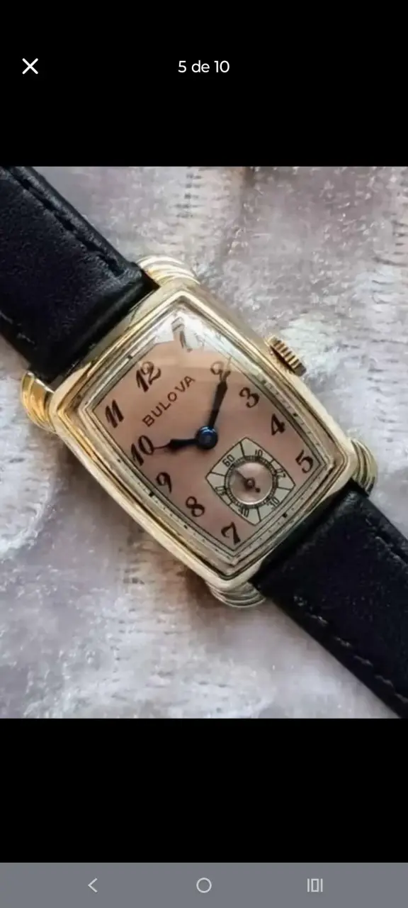 Reloj Bulova vintage con correa de cuero - 4