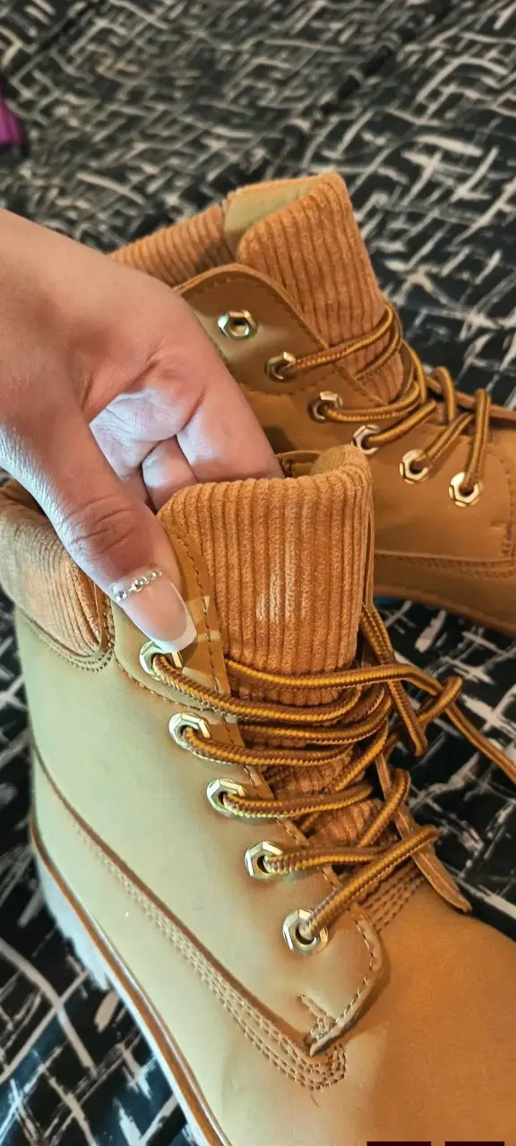 Botas de cuero marrón para mujer con cordones - 2
