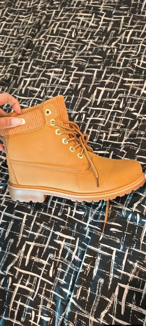 Botas de cuero marrón para mujer con cordones - 3