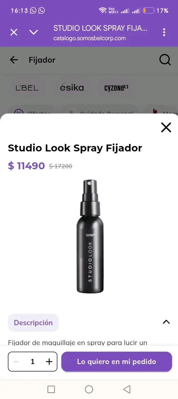 Spray fijador de maquillaje Studio Look Cyzone