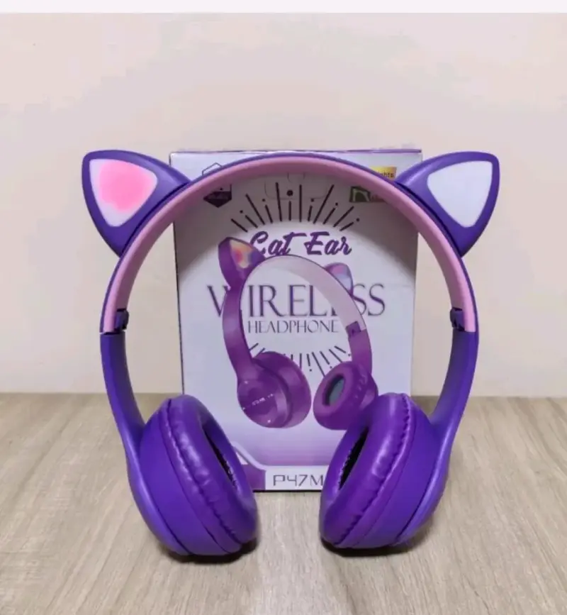Audífonos Inalámbricos Orejas de Gato RGB P47M - 2