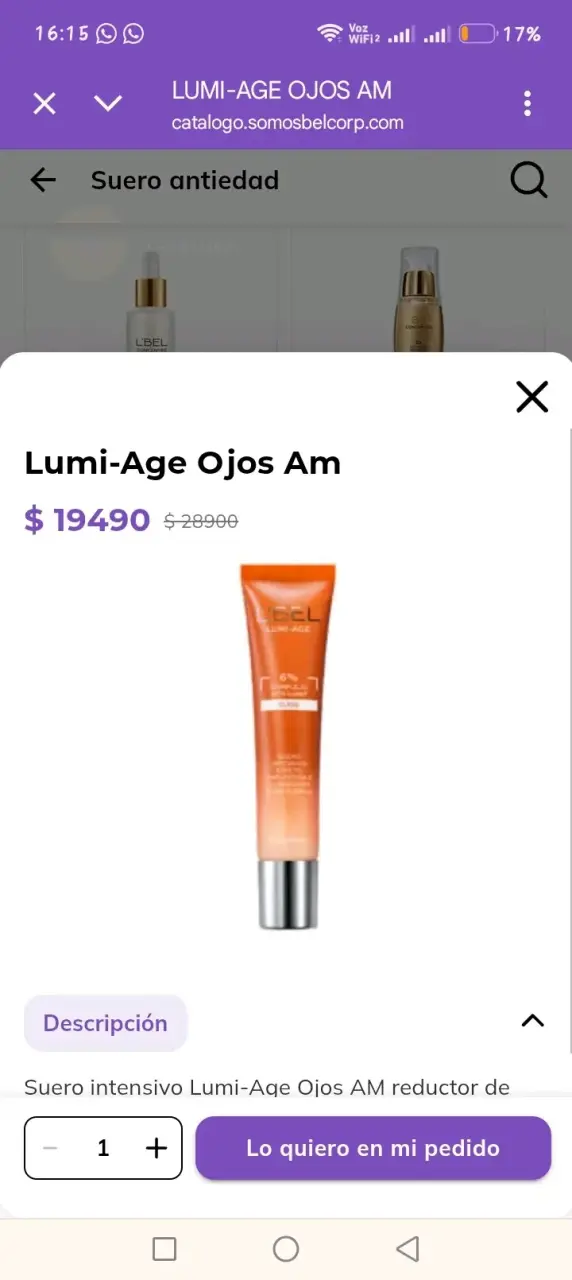 Suero Antiedad Lumi-Age Ojos AM L'Bel