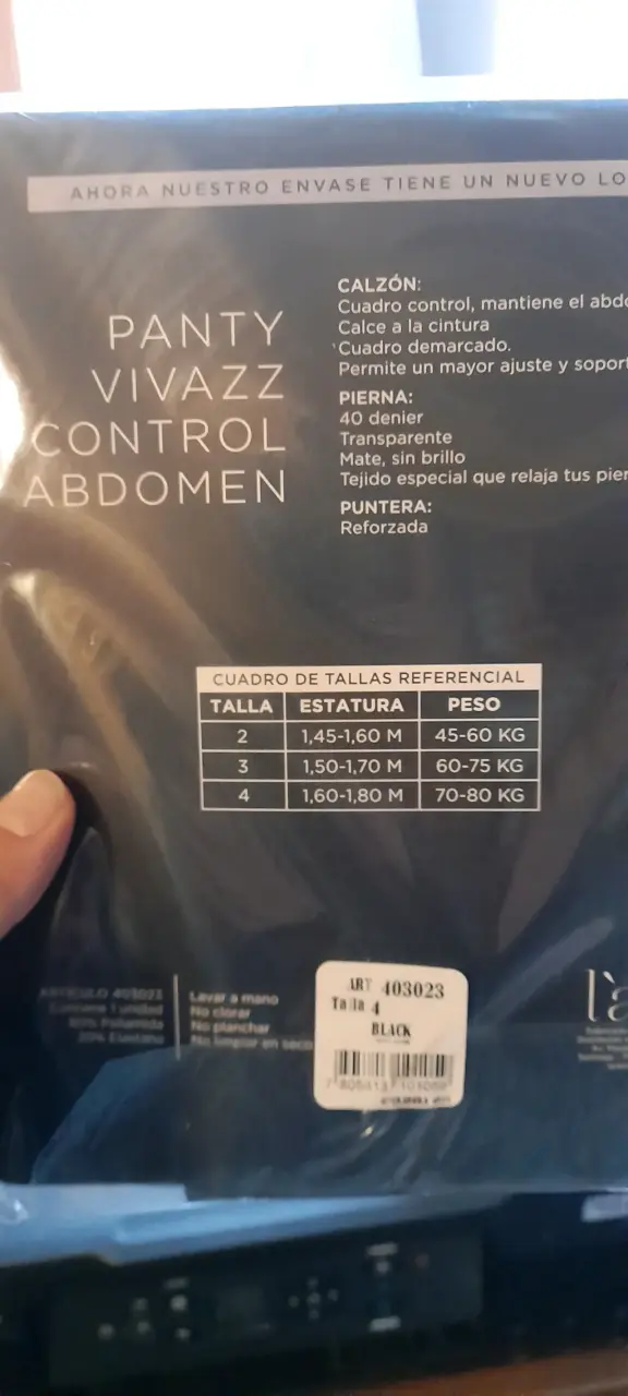 Panty Vivazz Control Abdomen Negro Talla 4 - 2