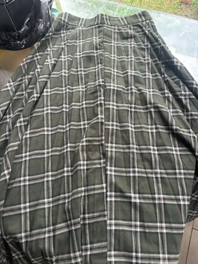 Falda larga a cuadros verde MNG talla M - 2