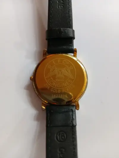 Reloj Longines de oro con correa de cuero - miniatura 2