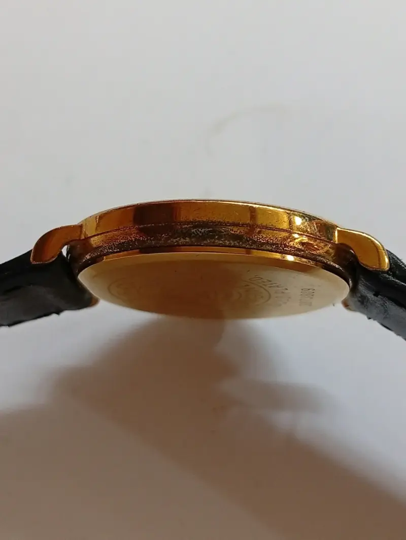 Reloj Longines de oro con correa de cuero - 4