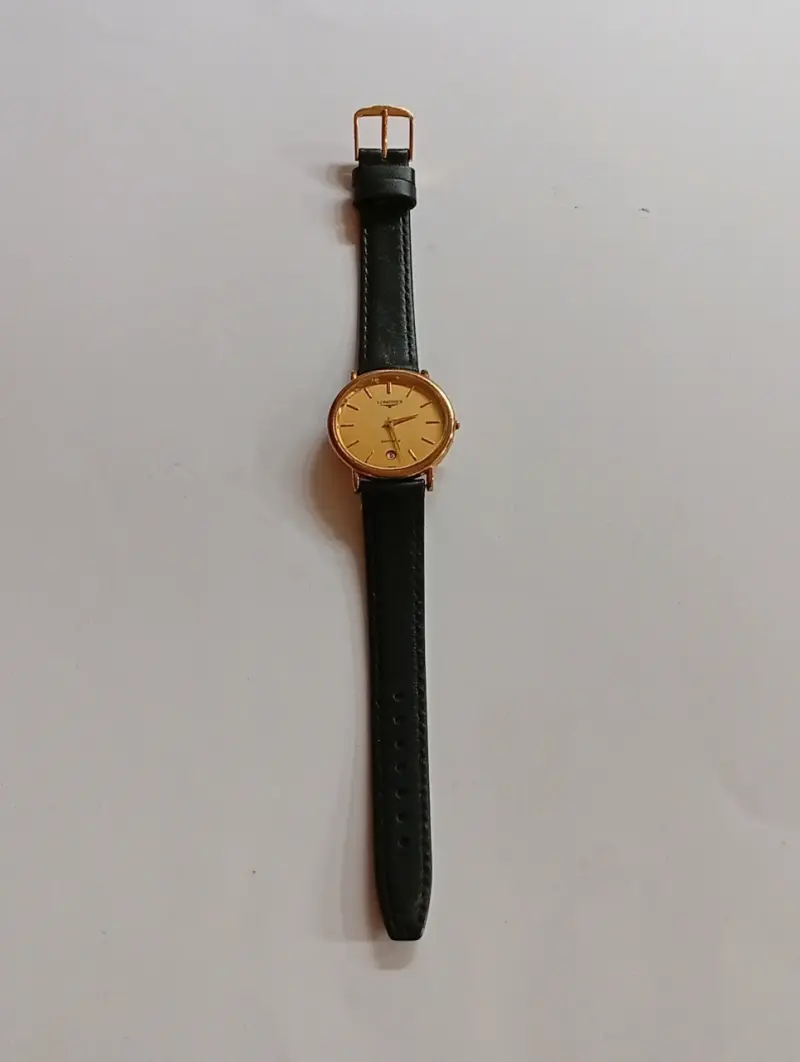 Reloj Longines de oro con correa de cuero - 5