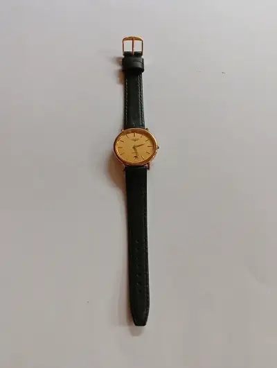 Reloj Longines de oro con correa de cuero - miniatura 5