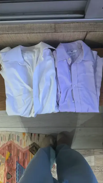 Camisas de vestir blancas y lilas para hombre - miniatura 1