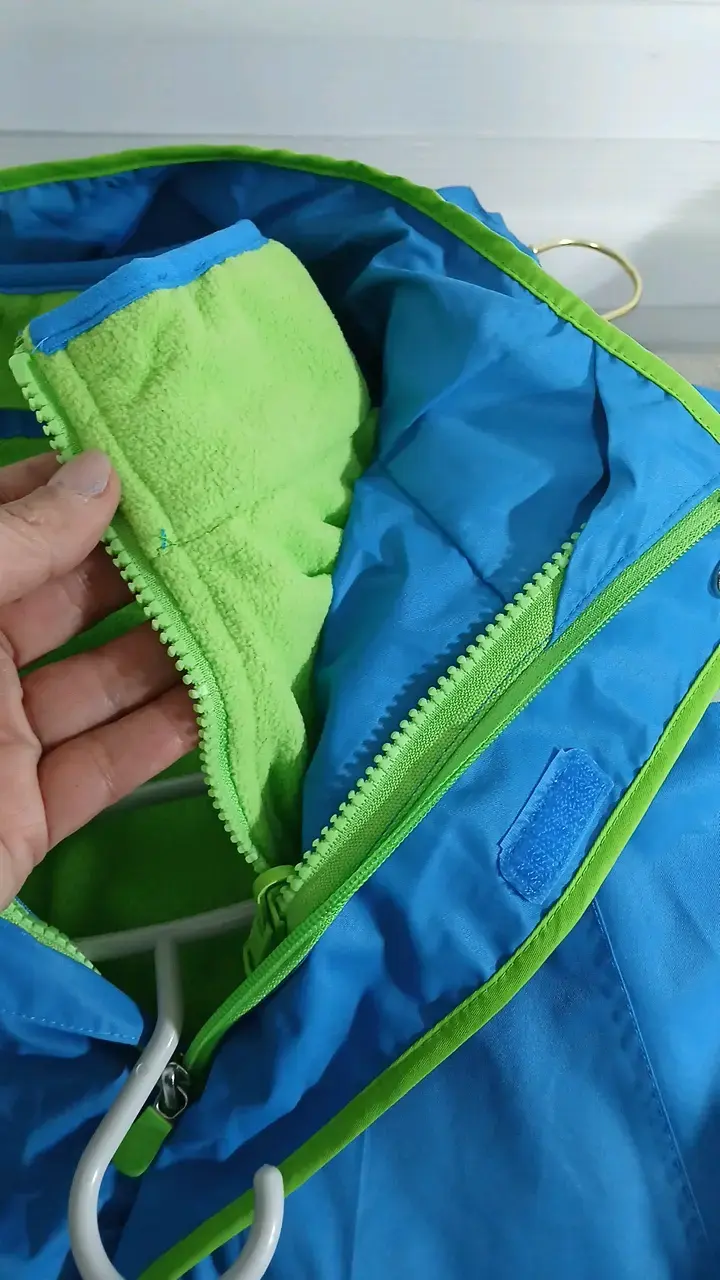 Chaqueta de invierno azul para niño con capucha - 3