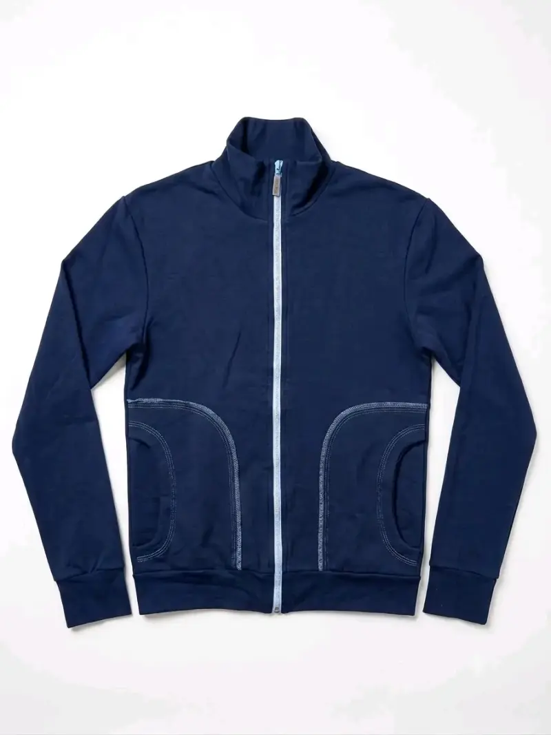 Chaqueta deportiva azul marino con cierre