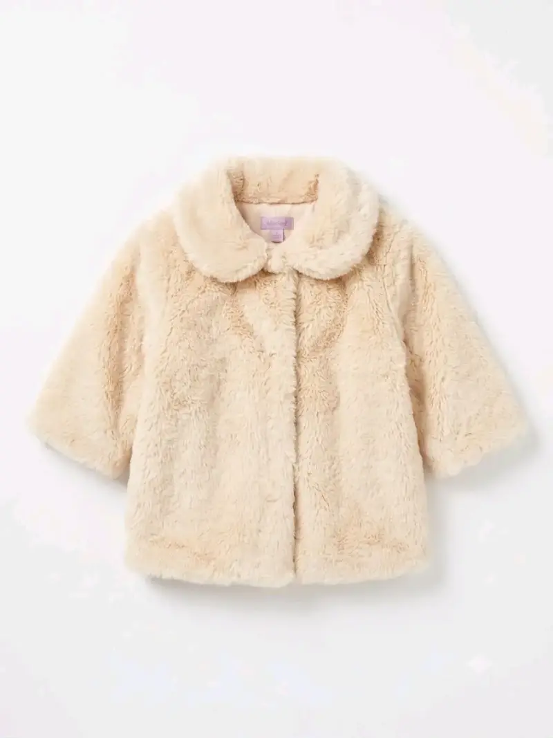 Chaqueta de piel sintética para niña beige