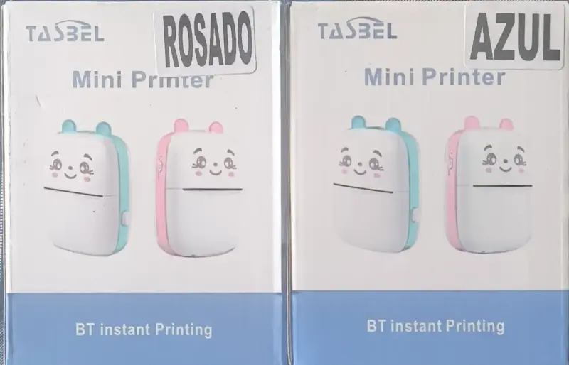 Impresora Mini Bluetooth Tasbel Rosado y Azul