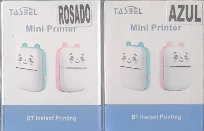 Impresora Mini Bluetooth Tasbel Rosado y Azul - miniatura 1